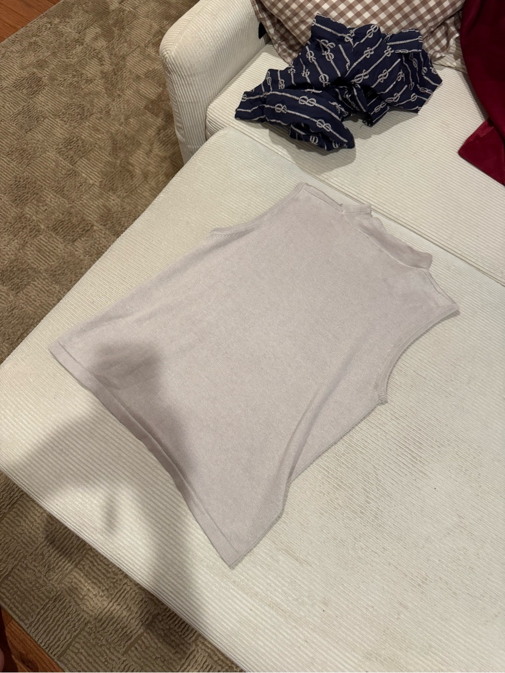 agnès b. Light Mauve Ribbed Knit Top